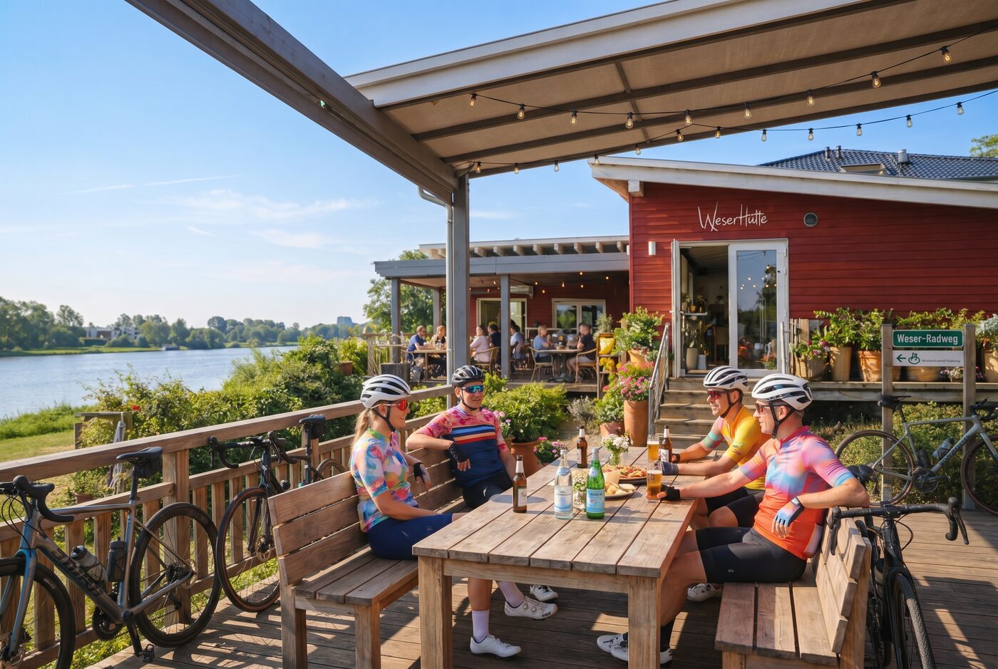 Biergarten direkt am Wasser – WeserHütte Bad Oeynhausen
